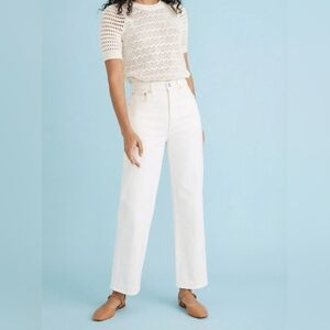 Madewell The Perfect Vintage Wide Leg Crop Jean Cream Off White Color Size 25